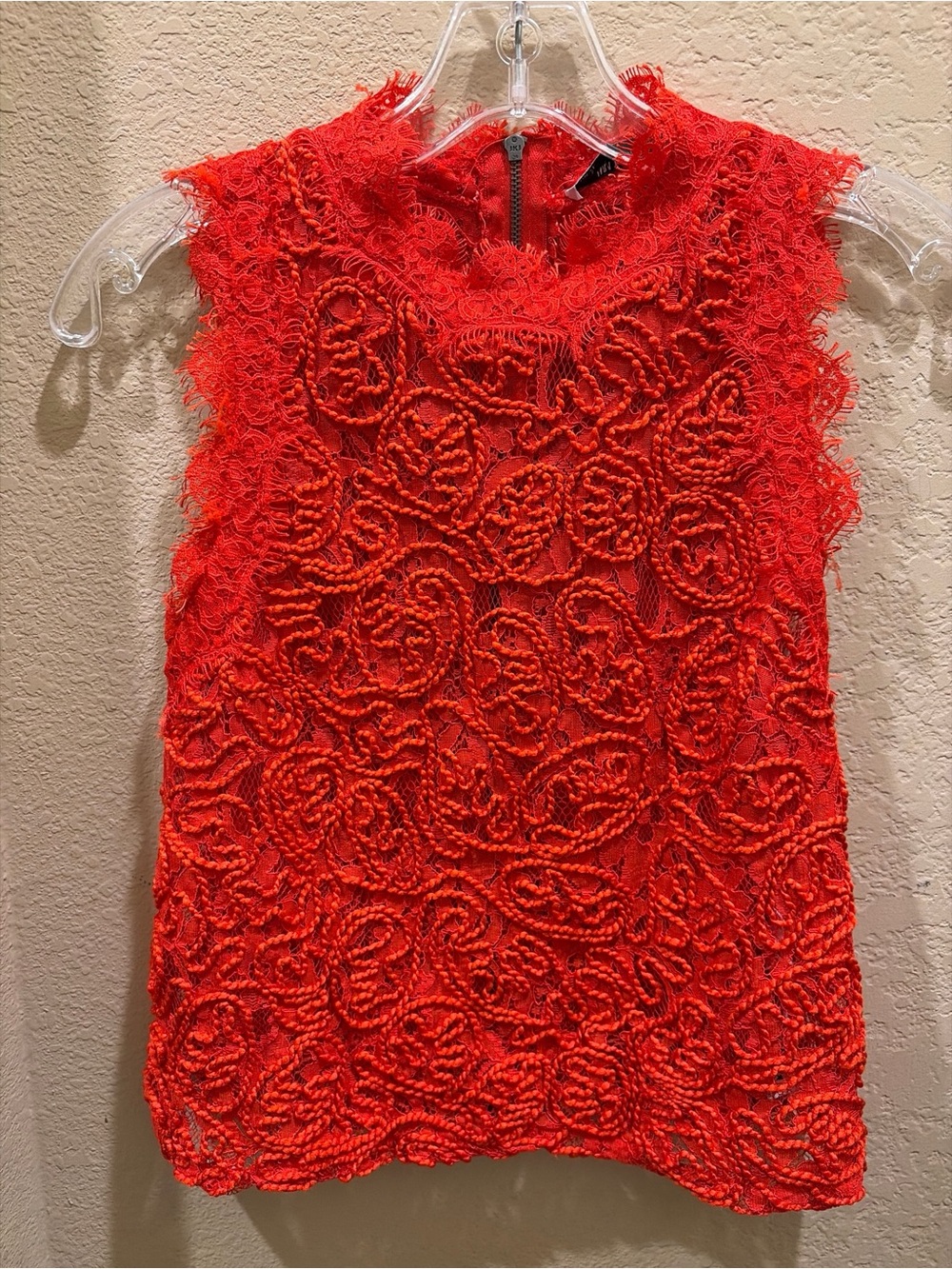 Zara TRF Tomato Red Lace Sleeveless Camisole